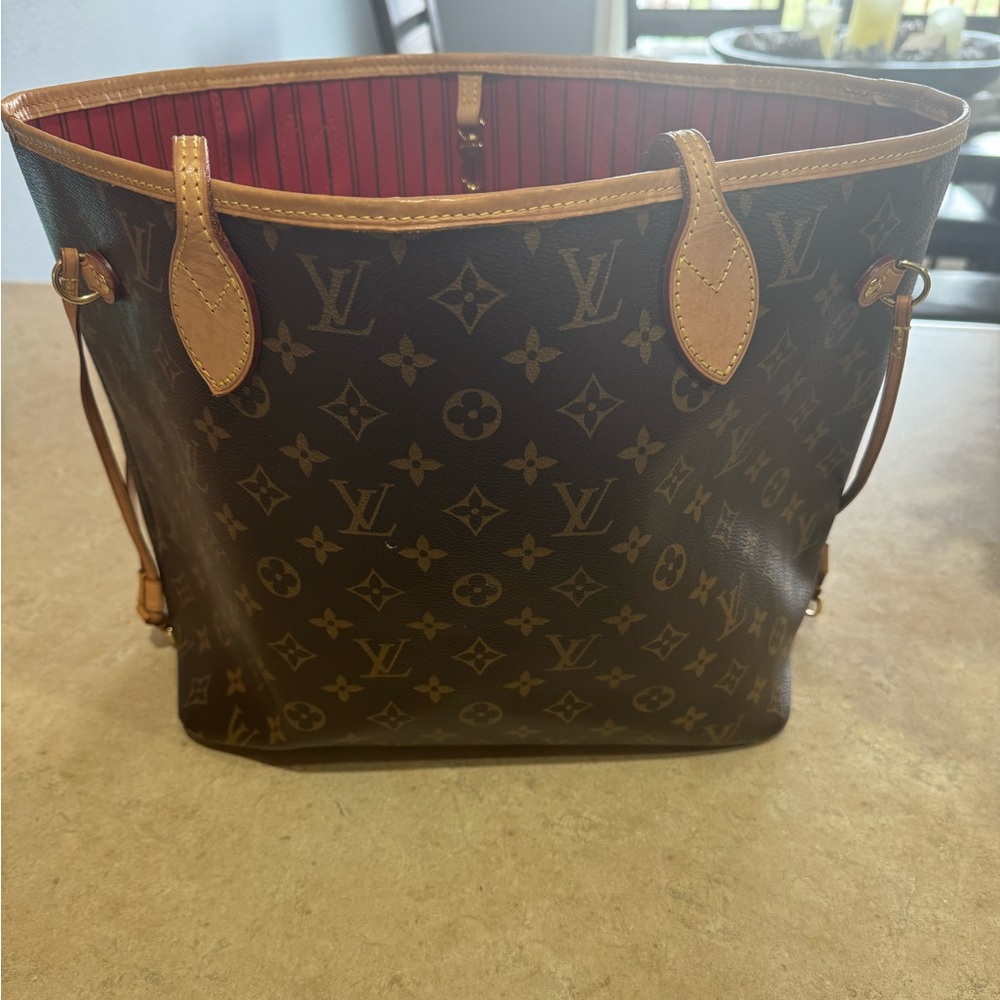 Louis Vuitton Monogram Canvas Tote in Brown and Tan Leather Trim